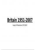 Impact of Thatcherism; Making of Modern Britain A Level History AQA