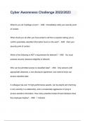 Cyber Awareness Challenge 2022&sol;2023 QUESTIONS & ANSWERS &lpar; A&plus; GRADED 100&percnt; VERIFIED&rpar;
