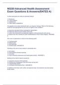N5220 Advanced Health Assessment Exam Questions & Answers(RATED A)