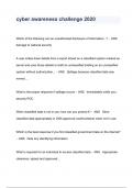 cyber awareness challenge 2023 QUESTIONS & ANSWERS &lpar; A&plus; GRADED 100&percnt; VERIFIED&rpar;
