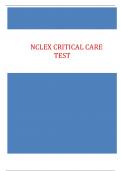 NCLEX CRITICAL CARE TEST