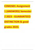 COM2601 Assignment 1 (ANSWERS) Semester 2 2023 - GUARANTEED DISTINCTION & good grades 2023.