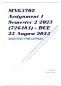 MNG3702 Assignment 1 Semester 2 2023 (726484) - DUE 25 August 2023