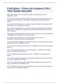 FireFighter 1 Class &lpar;all chapters&rpar; FULL TEST BANK WALDEN
