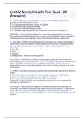 Unit IV Mental Health Test Bank &lpar;All Answers&rpar;