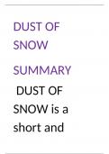 Class 10th poem-1 dust of snow summary