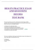 HESI PN PRACTICE EXAM AND QUESTIONS 2023/2024 TEST BANK
