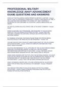 PROFESSIONAL MILITARY KNOWLEDGE (NAVY ADVANCEMENT EXAM) QUESTIONS AND ANSWERS