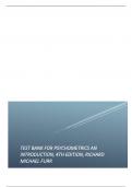 Test Bank for Psychometrics An Introduction&comma; 4th Edition&comma; Richard Michael Furr&period;