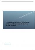 Test Bank for Psychology and Your Life with P&period;O&period;W&period;E&period;R Learning&comma; 4th Edition&comma; Robert Feldman&period;