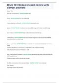BIOD 151 Module 2 exam review with correct answers