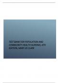 Test Bank for Population and Community Health Nursing, 6th Edition, Mary Jo Clark.