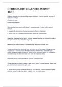 GEORGIA DDS LEARNERS PERMIT TEST&vert;UPDATED&VERIFIED&vert;100&percnt; SOLVED&vert;GUARANTEED SUCCESS