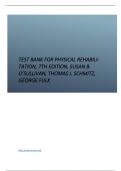 Test Bank for Physical Rehabilitation, 7th Edition, Susan B. O’Sullivan, Thomas J. Schmitz, George Fulk.