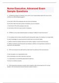 Nurse Executive&comma; Advanced Exam Sample Questions &vert; Questions with 100 &percnt; Correct Answers &vert; Verified 