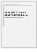 NURS 6552 WOMENS HEALTH FINAL Exam.