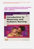 TEST BANK FOR INTRODUCTION TO MATERNITY AND PEDIATRIC NURSING 7TH EDITION BY LEIFER WITH QUESTIONS AND CORRECT ANSWERS 2023 
