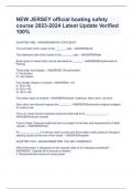 NEW JERSEY official boating safety course 2023-2024 Latest Update Verified 100&percnt; 