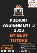 PSE4801 Assignment 3 2023 (ANSWERS) 