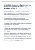 WGU D052--Navigating Care Across the Continuum Correct Questions & Answers&lpar;RATED A&rpar;