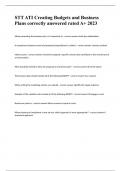 STT ATI Creating Budgets and Business Plans correctly answered rated A&plus; 2023