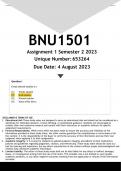 BNU1501 Assignment 1 (ANSWERS) Semester 2 2023 (653264) - DISTINCTION GUARANTEED