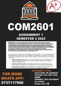 COM2601 Assignment 1 Semester 2 2023 &lpar;CORRECT ANSWERS&rpar;