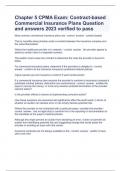 Chapter 5 CPMA Exam: Contract-based Commercial Insurance Plans Question and answers 2023 verified to pass