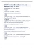 CPMA Practice Exam Question and answers rated A&plus; 2023