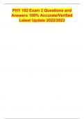 PHY 102 Exam 2 Questions and Answers 100&percnt; Accurate&sol;Verified Latest Update 2022&sol;2023
