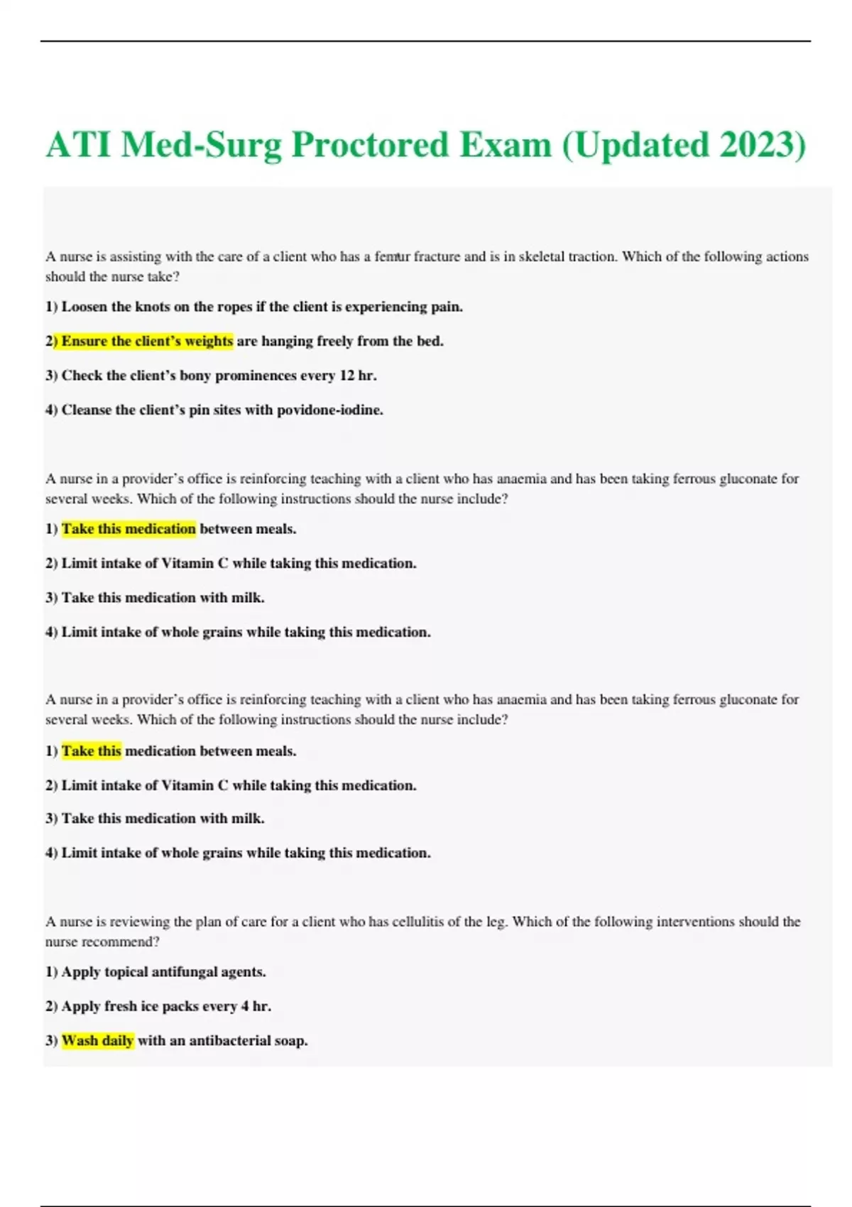 ATI Med-Surg Proctored Exam (Updated 2023) | 100% Correct - ATI - Stuvia US