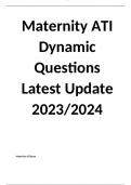 Maternity ATI Dynamic Questions Latest Update 2023/2024