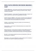 WGU DATA DRIVEN DECISION MAKING - C207&vert;UPDATED&VERIFIED&vert;100&percnt; SOLVED&vert;GUARANTEED SUCCESS