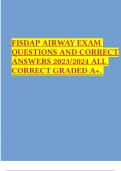 FISDAP AIRWAY EXAM QUESTIONS AND CORRECT ANSWERS 2023/2024 ALL CORRECT GRADED A+.