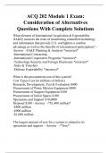 ACQ 202 Module 1 Exam: Consideration of Alternatives Questions With Complete Solutions