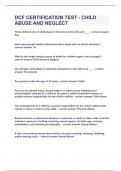 DCF CERTIFICATION TEST - CHILD ABUSE AND NEGLECT&vert;UPDATED&VERIFIED&vert;100&percnt; SOLVED&vert;GUARANTEED SUCCESS
