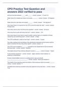 CPO Practice Test Question and answers 2023 verified to pass 