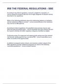 IRB THE FEDERAL REGULATIONS - SBE&vert;UPDATED&VERIFIED&vert;100&percnt; solved&vert;guaranteed success