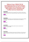 Midterm Exam: NR546/ NR 546 Psychopharmacology for the Psychiatric Mental Health Nurse Practitioner| 2023/  2024 Update| Latest!!! Questions and Verified Answers| Chamberlain 