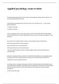 Applied psychology exam revision questions with complete solutions