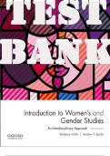 TEST BANK for Introduction to Women's and Gender Studies: An Interdisciplinary Approach 2nd Edition by Gillis Melissa, Jacobs Andrew   (Complete 12 Chapters)