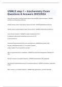 USMLE step 1 – biochemistry Exam Questions & Answers 2023/2024
