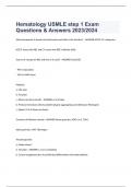 Hematology USMLE step 1 Exam Questions & Answers 2023/2024