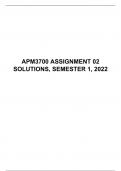 APM 3700 ASSIGNMENT 02 solutions semester 1 2022