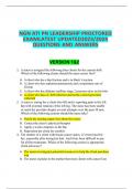 GN ATI PN LEADERSHIP PROCTORED EXAMLATEST UPDATED2023/2024 QUESTIONS AND ANSWERS
