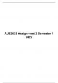 AUE 2602 Assignment 2 Semester 1, 2022, University of South Africa 