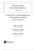 Solution Manual for A Survey of Mathematics with Applications 11th Edition by Allen R. Angel, Christine D. Abbott, Dennis Runde