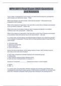 MPH 6011 Final Exam 2023 Questions and Answers