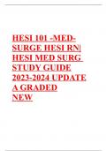 HESI 101 -MED-SURGE HESI RN|HESI MED SURG STUDY GUIDE|2023-2024 UPDATE|A GRADED|NEW