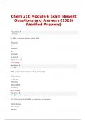 Chem 210 Module 6 Exam Newest Questions and Answers (2023) (Verified Answers)